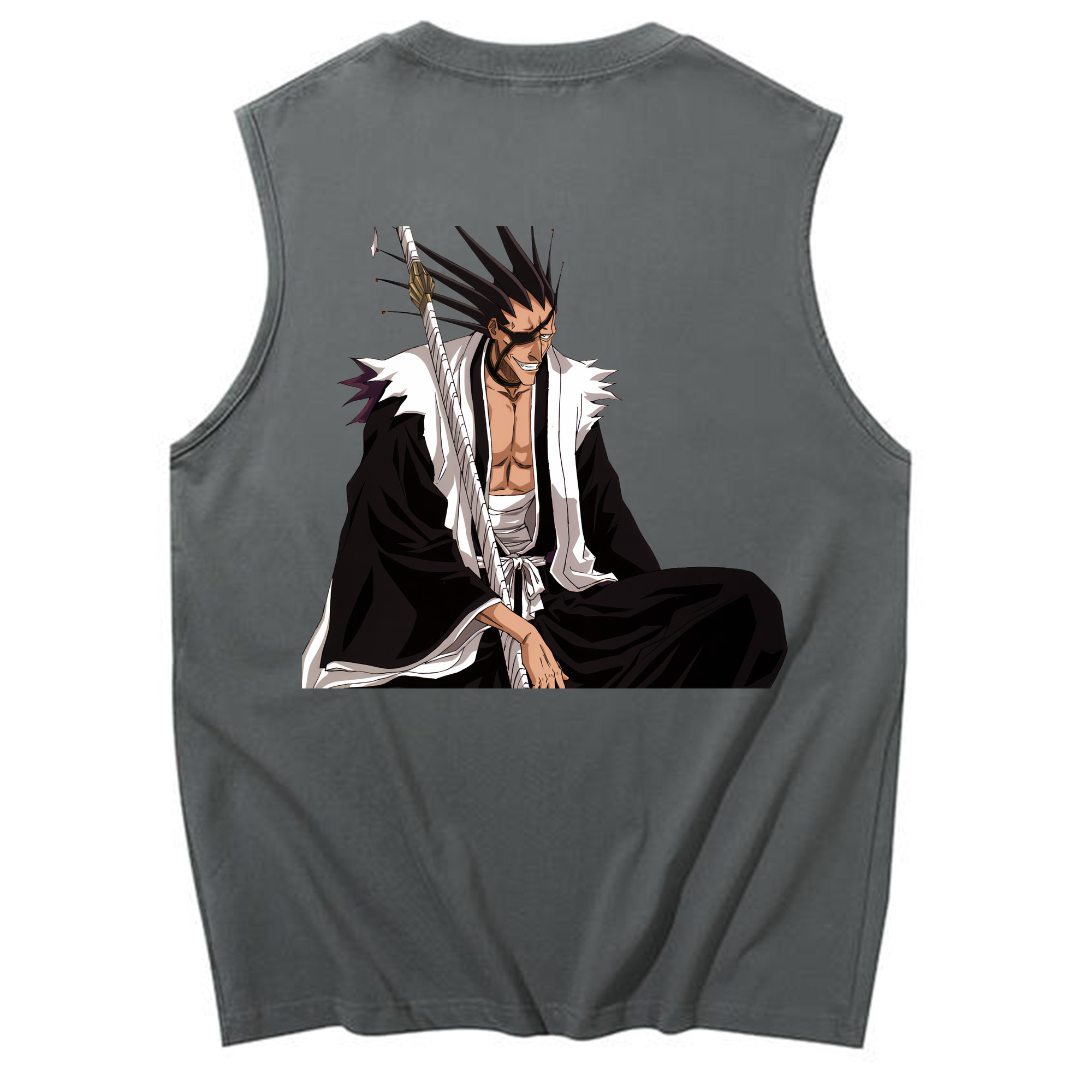 （画像用） ブリーチ ざらき けんぱち BLEACH Zaraki Kenpachi コットン100％タンクトップ（背面プリント）
